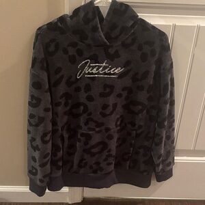 Girls Justice fleece Hoodie in Dark Gray size 16/18Plus